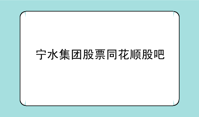 宁水集团股票同花顺股吧