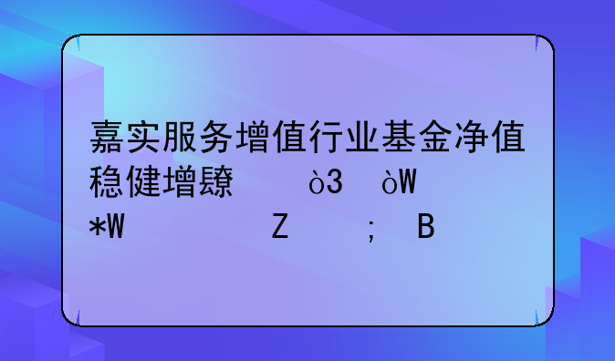 嘉实服务增值行业基金净值稳健增长，引领投资新风向